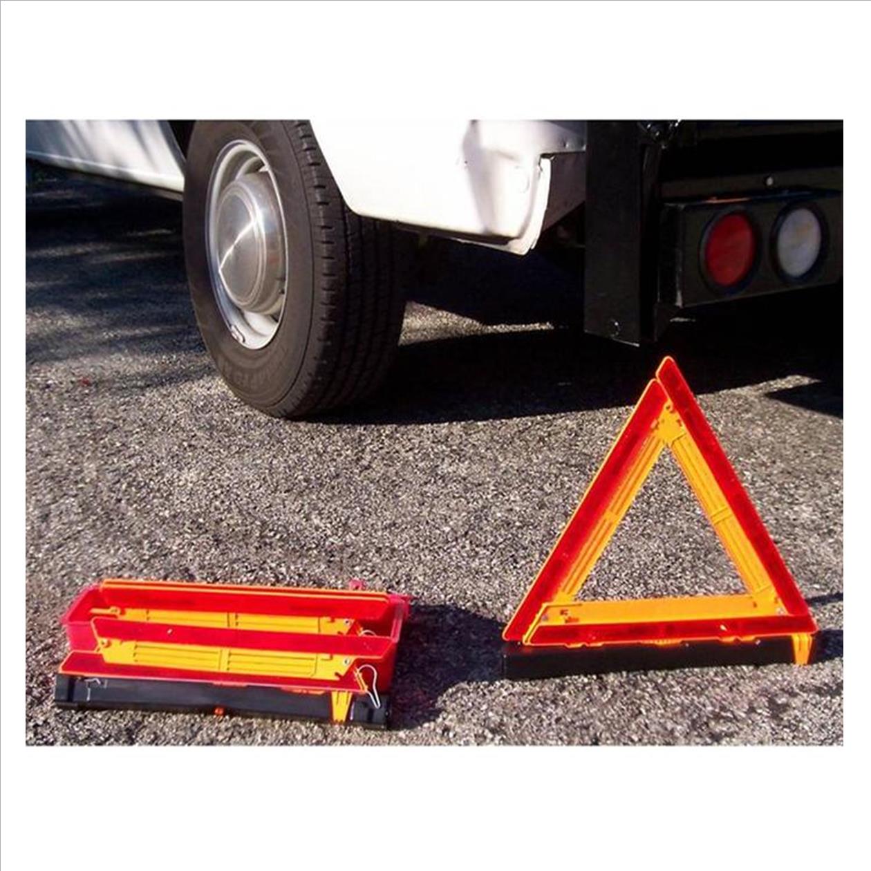 Plastic 4.5 x 18 x 17 Cortina Safety Products Group 95-03-009 Cortina Safety Products Fluorescent Orange Acrylic 3-Piece Triangle Warning Kit with