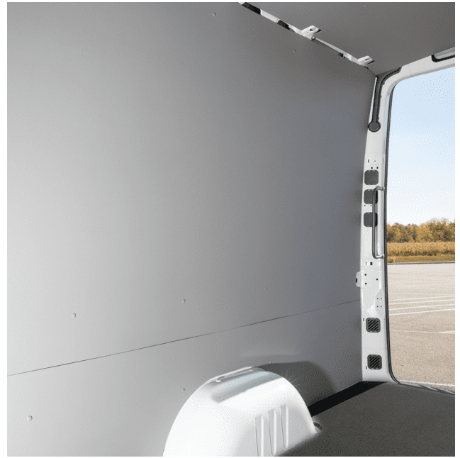 Inside view of Welfit wall liner in a Mercedes Sprinter.