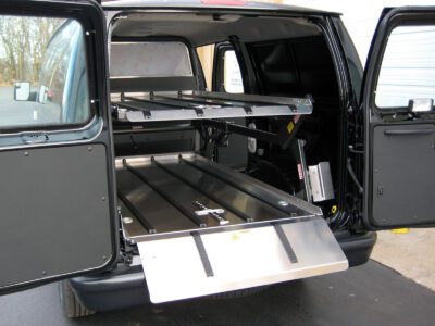 View of a Link brand DD2000-XLC installed in the back of a van.