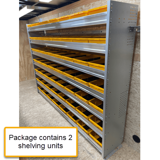 View of Generac package shelving units.
